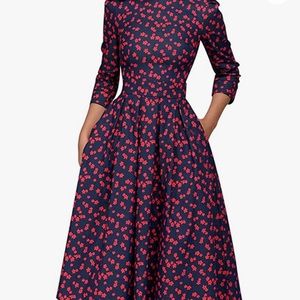 Blue and red Aline dress